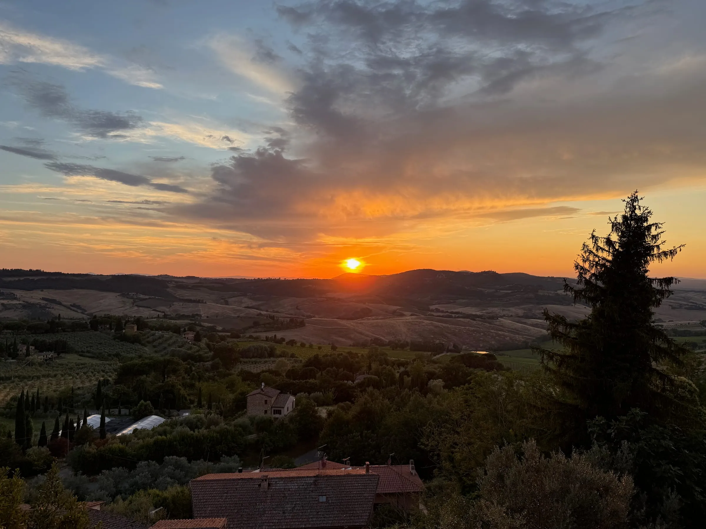Sunset over the hills outside Montepulciano